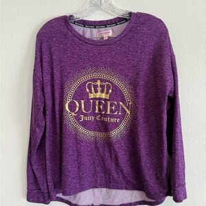 Juicy Couture Long Sleeve Purple Queen Sleepwear Top Size Medium
